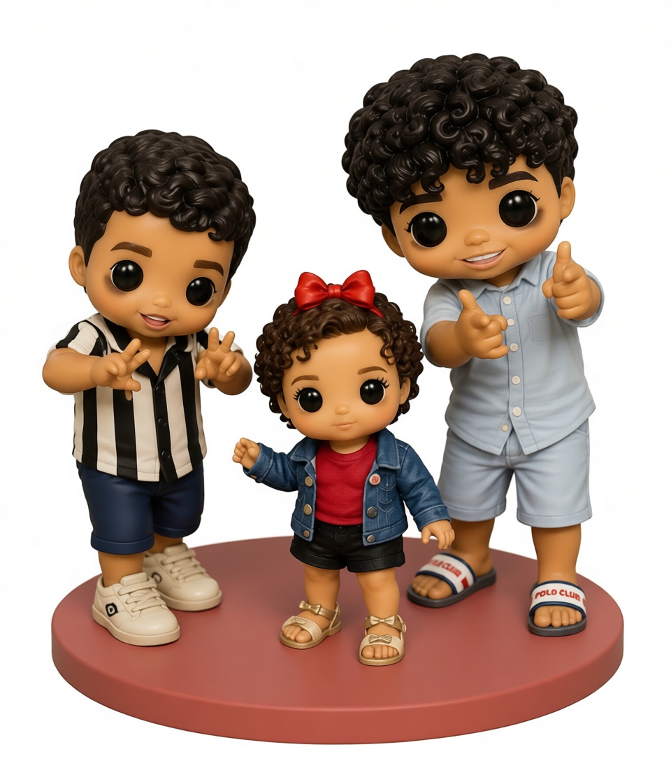 Curly-Haired Kids Figurines free 3D printable STL
