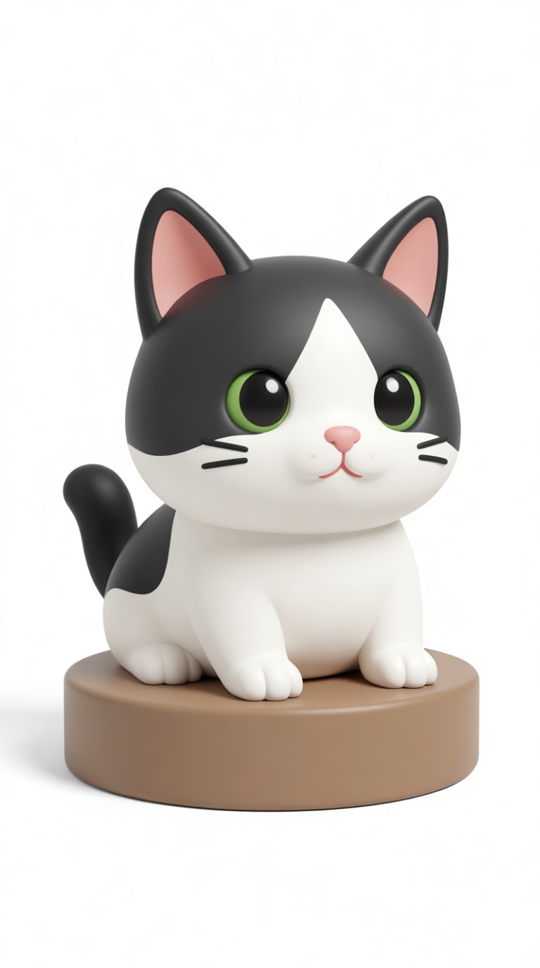 Tuxedo Cat Figurine free 3D printable STL