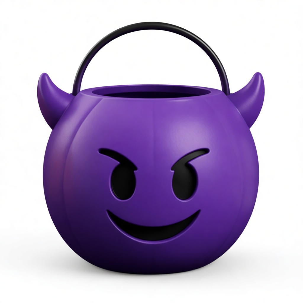 Devil Emoji Candy Bucket free 3D printable STL