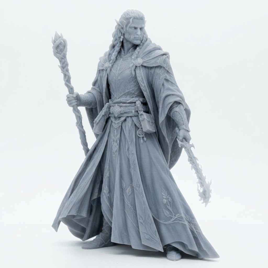 Elven Mage Figurine free 3D printable STL