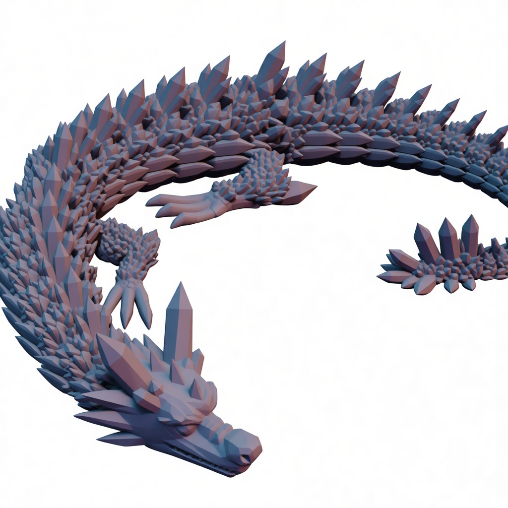 Crystal Dragon Figurine free 3D printable STL