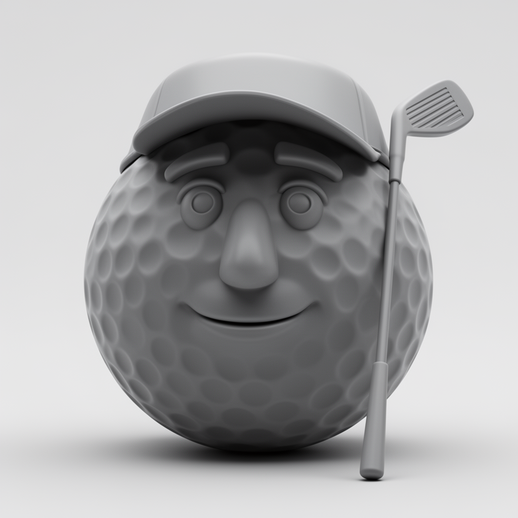 Golf Ball Golfer Figurine free 3D printable STL