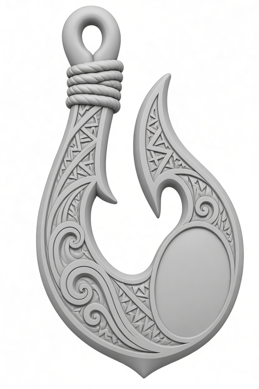 Maori Hei Matau Pendant free 3D printable STL