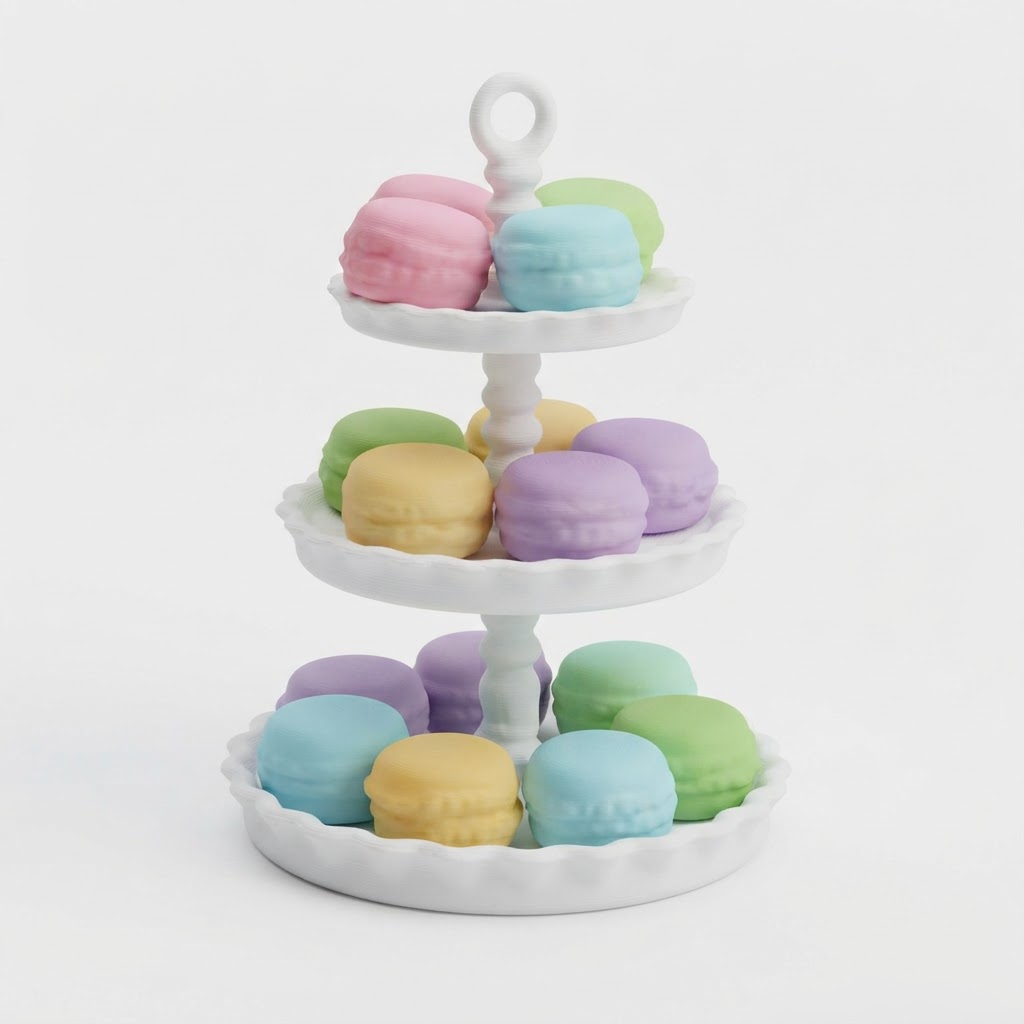 Macaron Dessert Stand free 3D printable STL