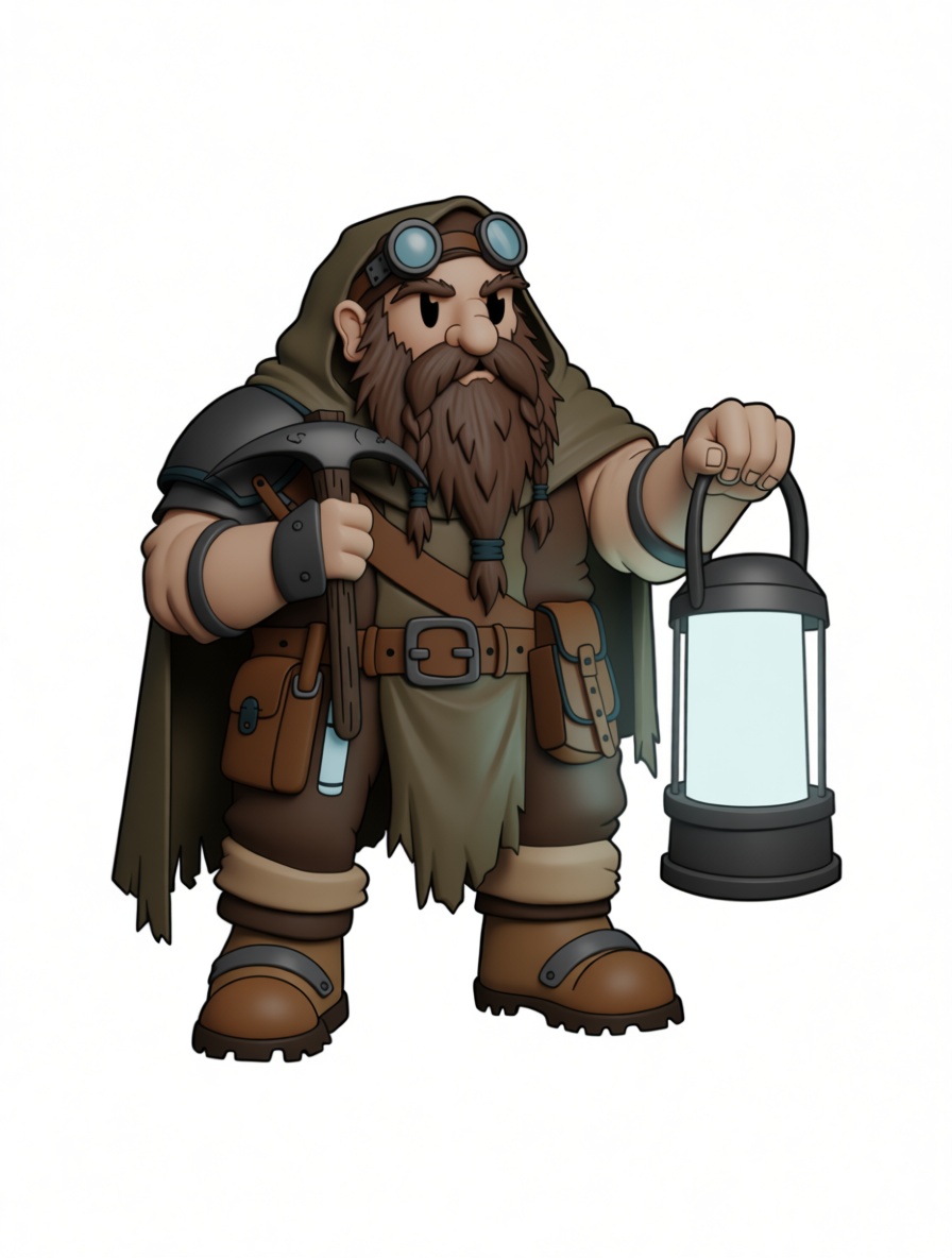 Dwarf Miner Figurine free 3D printable STL