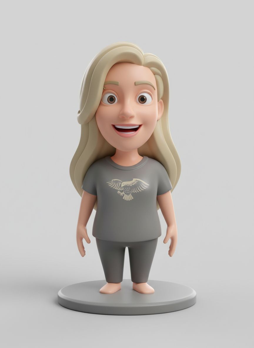 Smiling Blonde Female Figurine free 3D printable STL