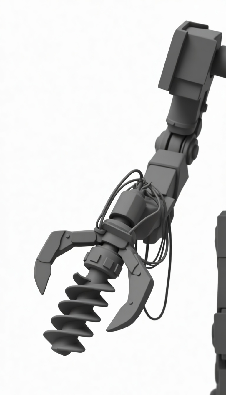 Mining Robot Arm Model free 3D printable STL