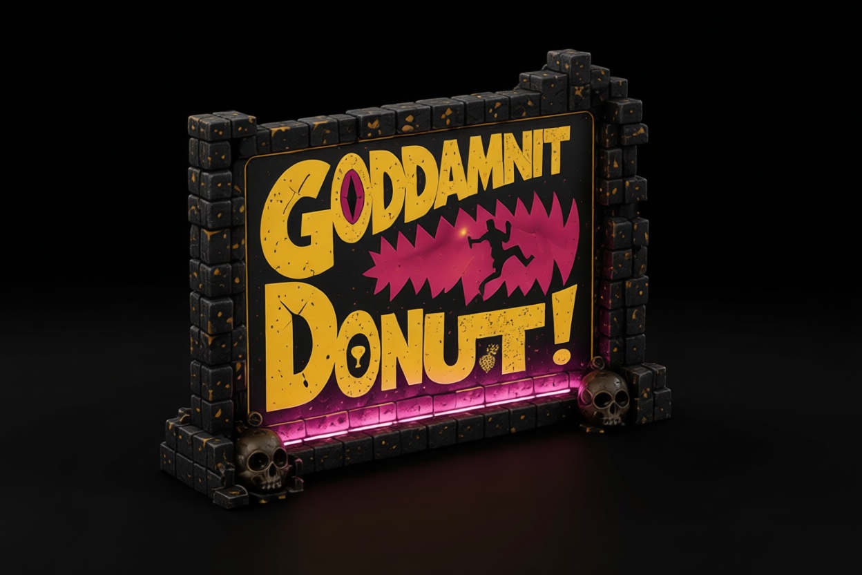 Goddamnit Donut Sign free 3D printable STL