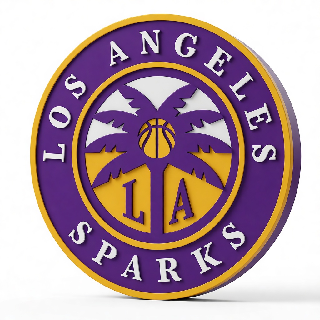Los Angeles Sparks Logo Plaque free 3D printable STL