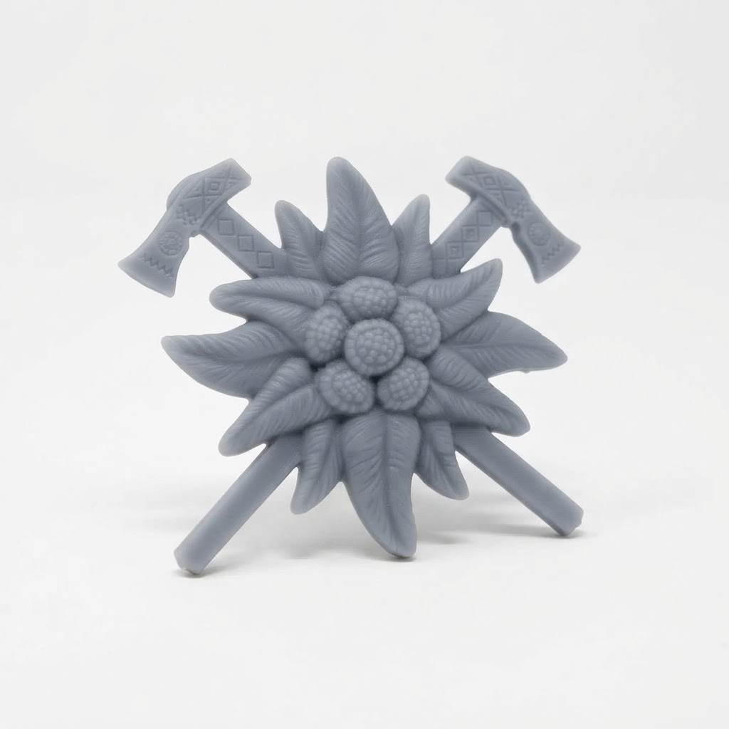 Edelweiss Hammer Emblem free 3D printable STL