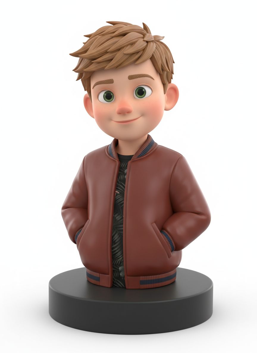 Smiling Boy Bust free 3D printable STL