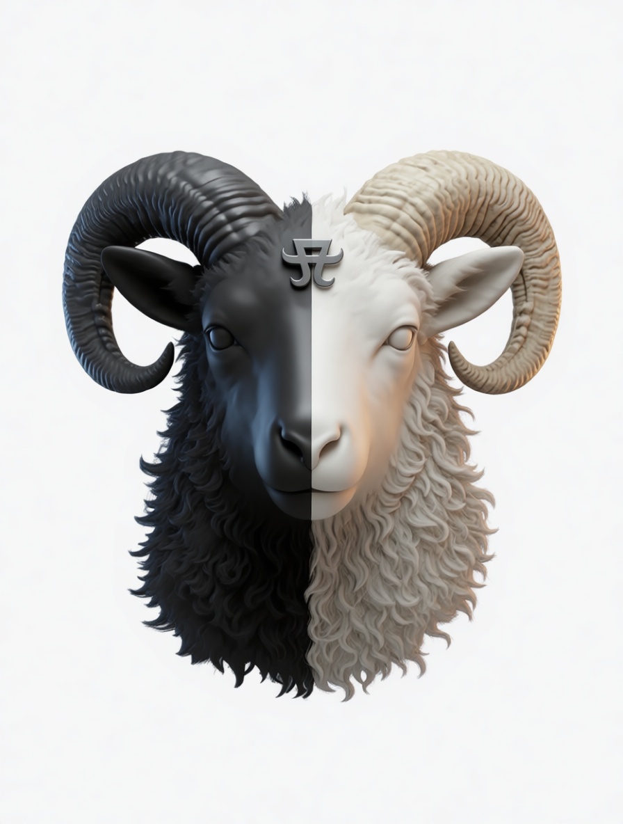 Black and White Ram Bust free 3D printable STL