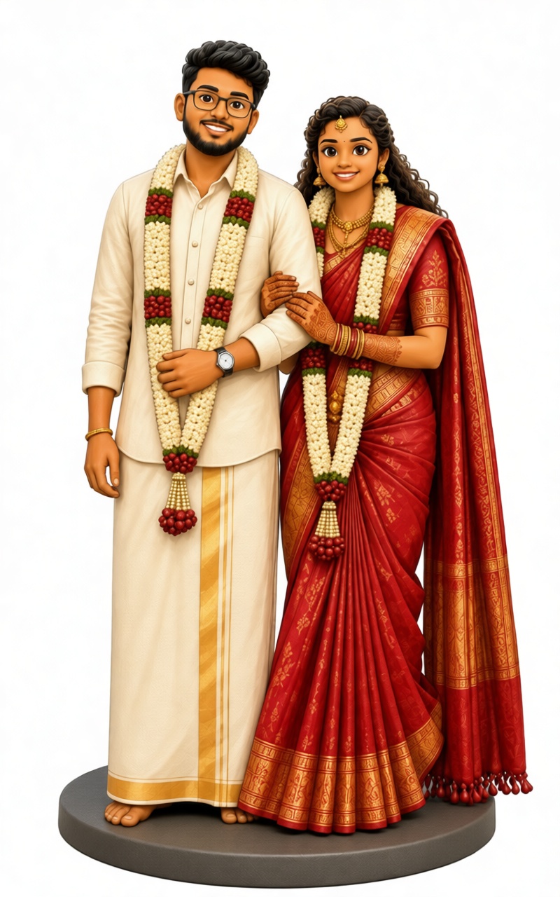 Indian Wedding Couple Figurine free 3D printable STL