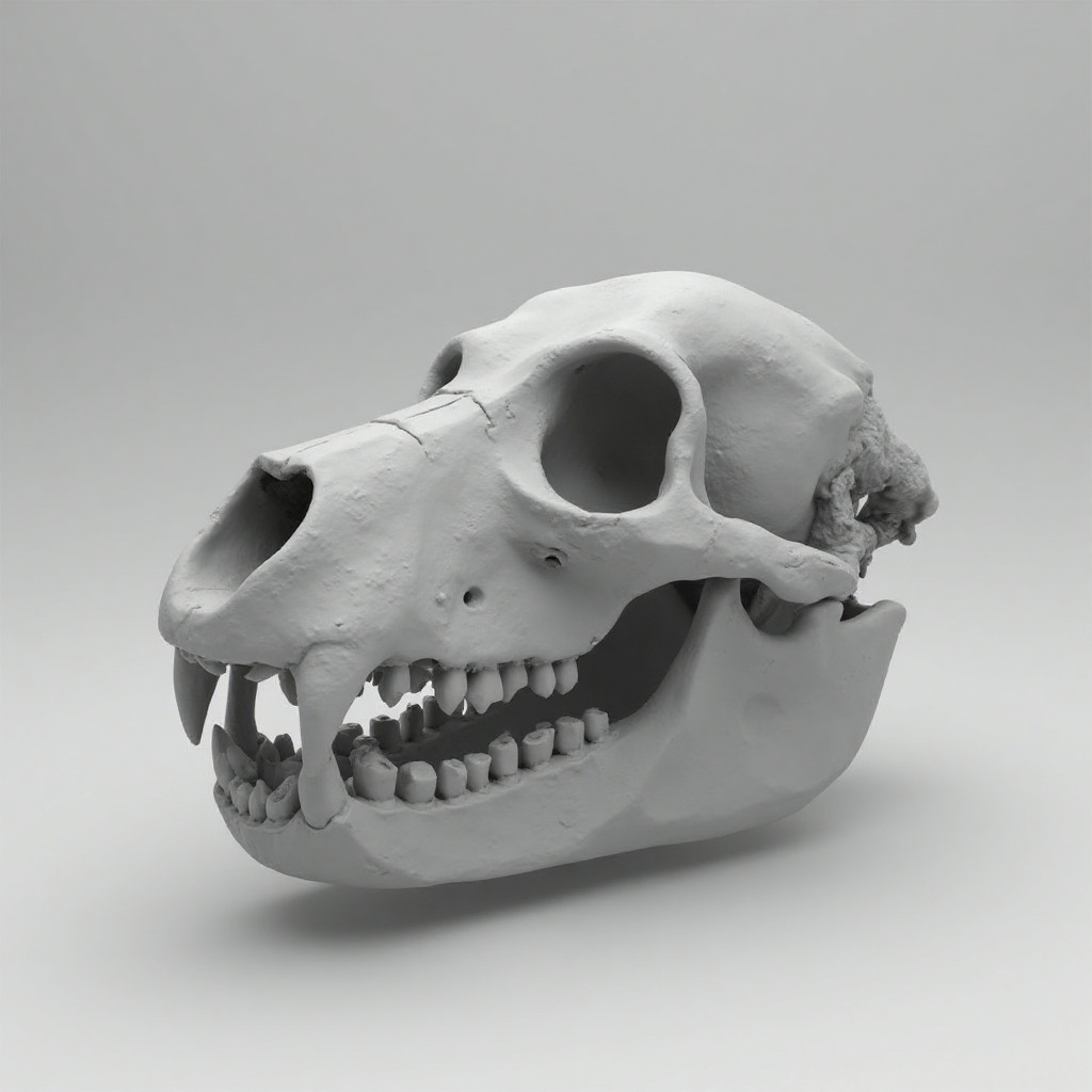 Canine Jaw Skull Model free 3D printable STL