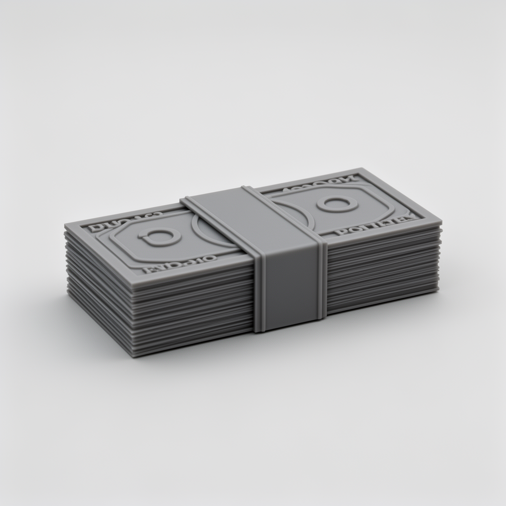 Stacked Money Bundle free 3D printable STL