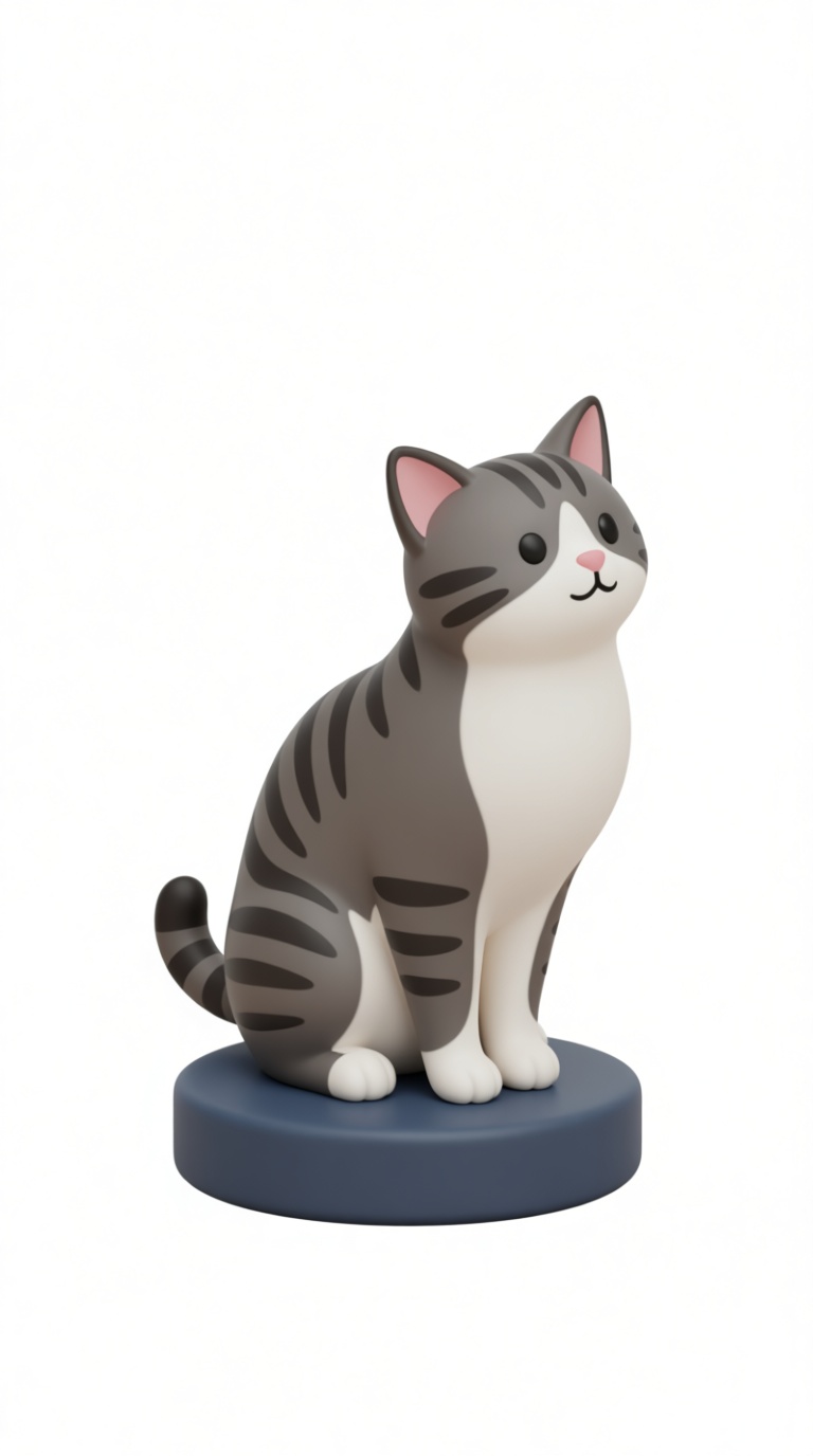Tabby Cat Figurine free 3D printable STL