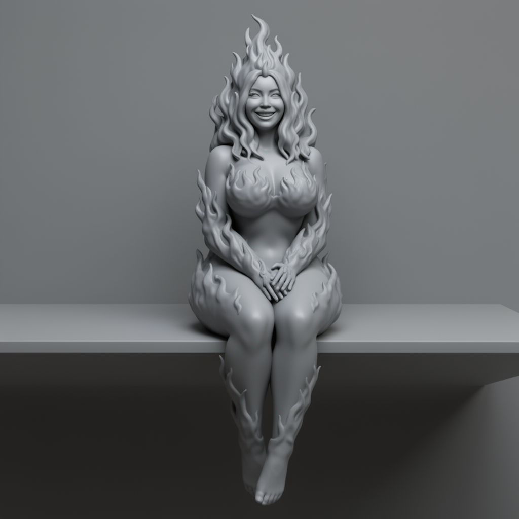 Fire Sprite Figurine free 3D printable STL
