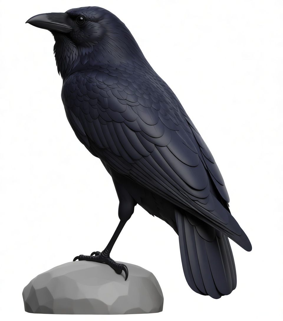 Common Raven Figurine free 3D printable STL