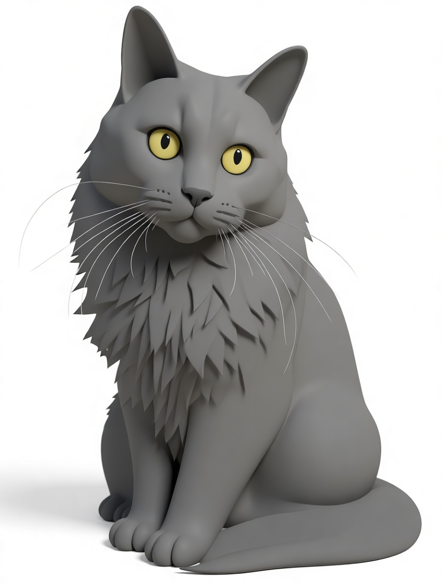 Maine Coon Cat Figurine free 3D printable STL