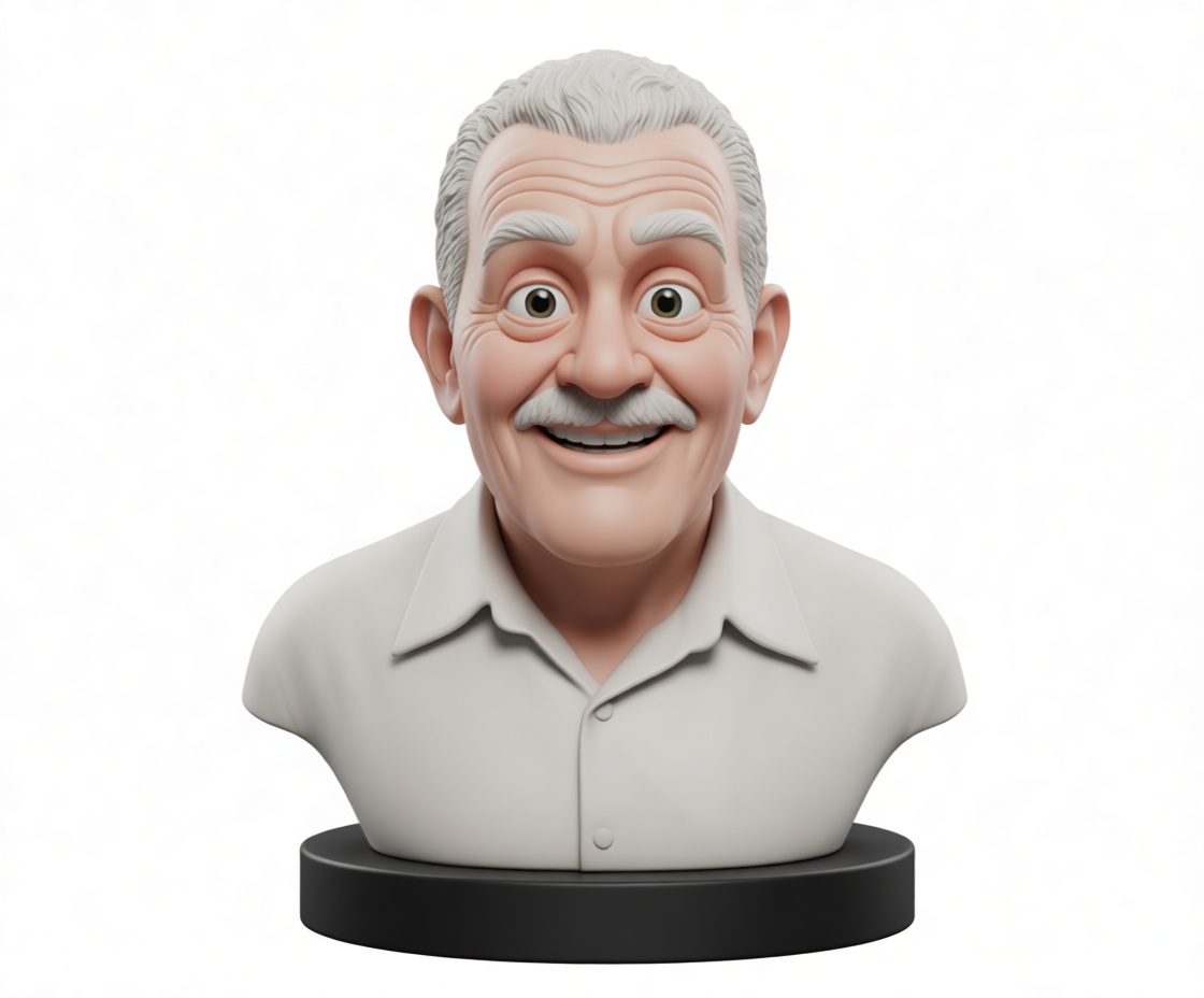Happy Elderly Man Bust free 3D printable STL