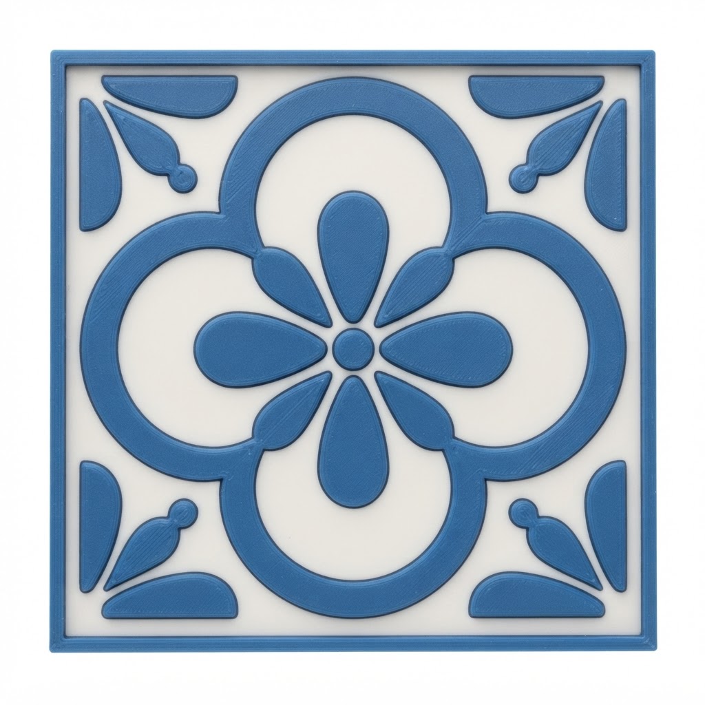 Decorative Floral Tile free 3D printable STL