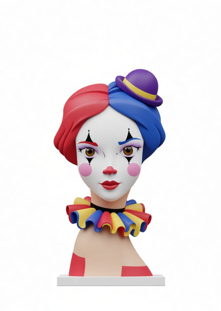 Colorful Clown Bust free 3D printable STL
