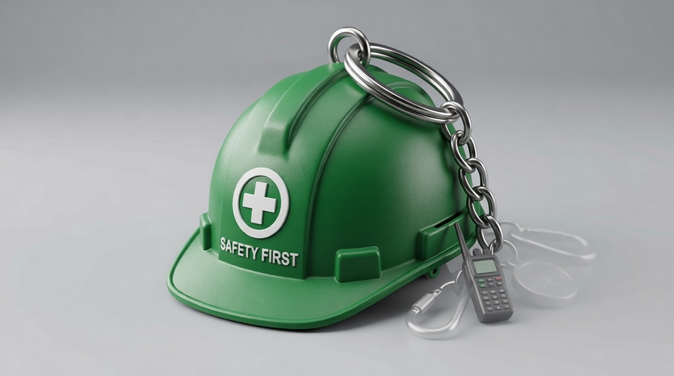 Safety First Helmet Keychain free 3D printable STL
