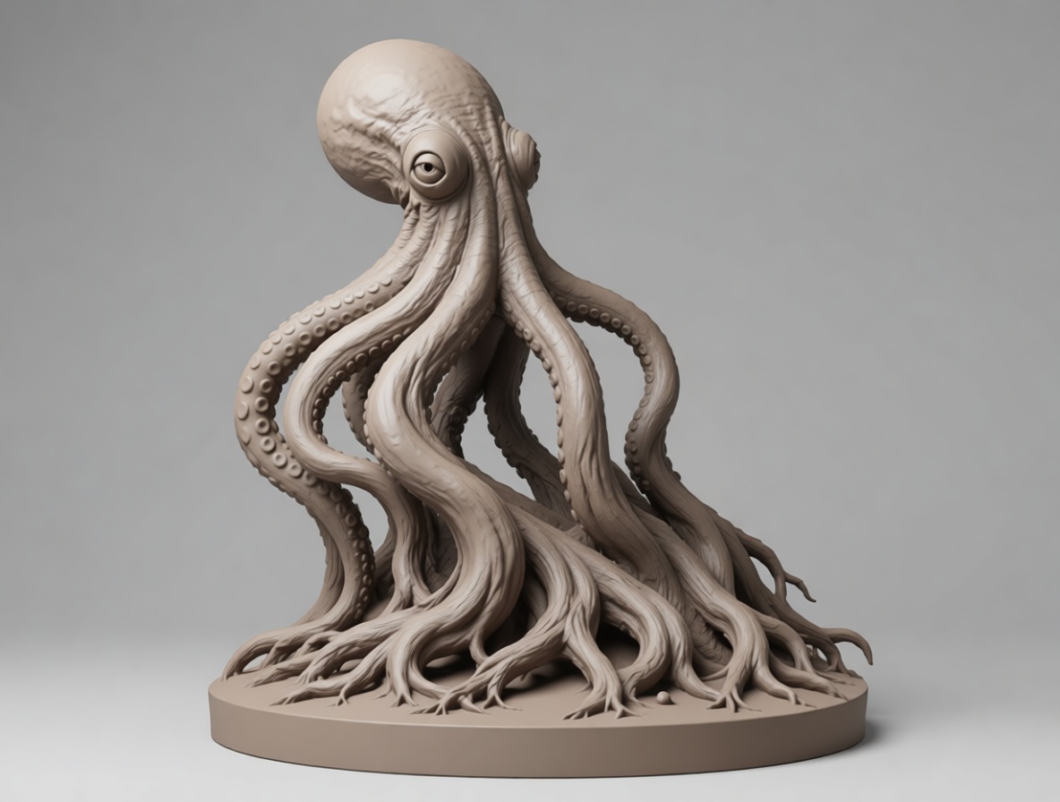 Octopus Tree Sculpture free 3D printable STL