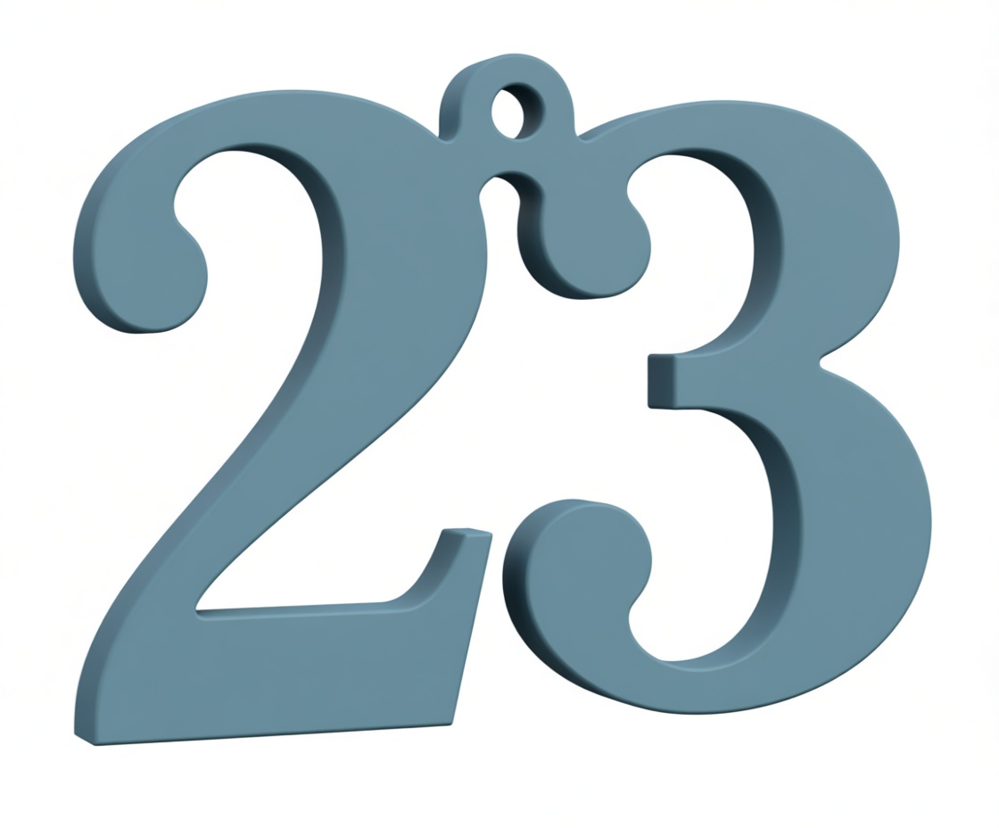 Number 23 Tag free 3D printable STL