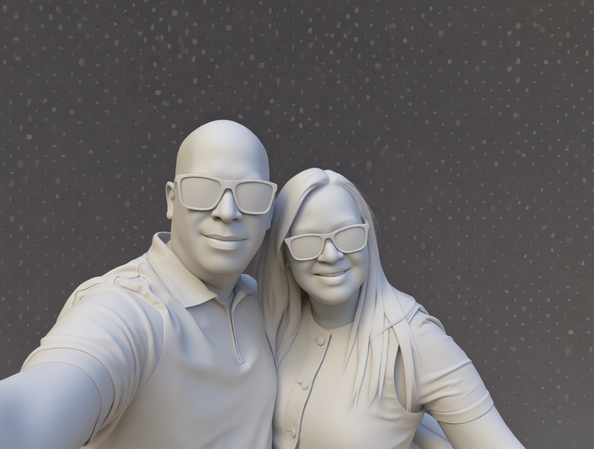 Couple Selfie Sculpture free 3D printable STL