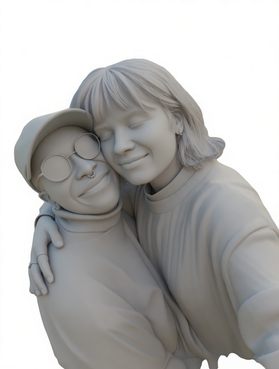 Couple Embrace Miniature free 3D printable STL