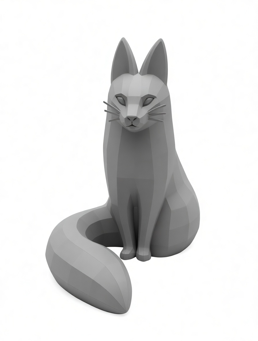 Sitting Fox Figurine free 3D printable STL