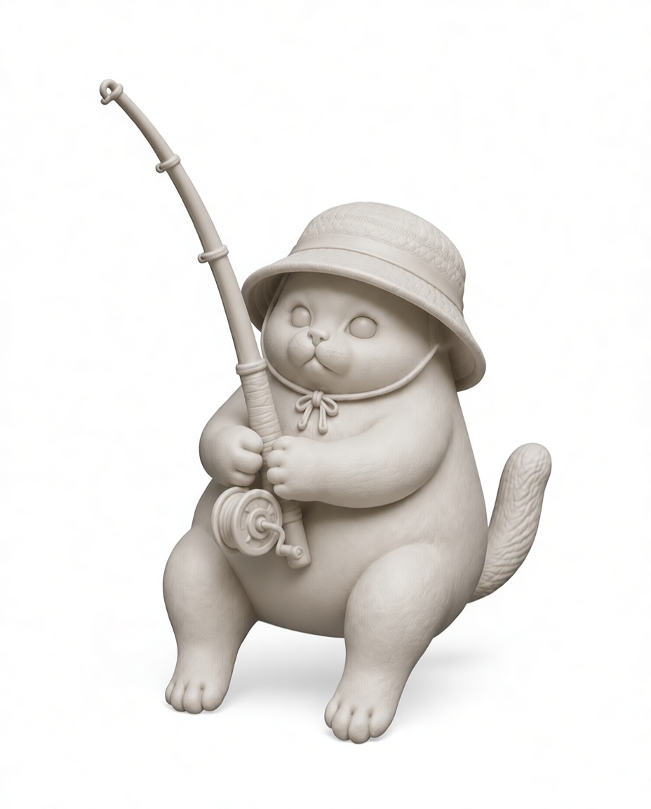 Fishing Cat Figurine free 3D printable STL