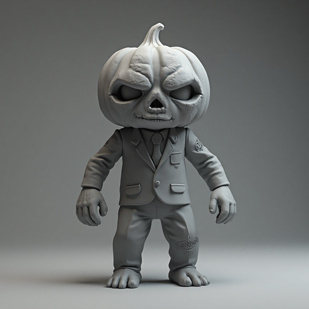 Zombie Pumpkin Figurine free 3D printable STL