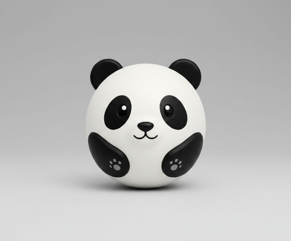 Panda Ball Figurine free 3D printable STL