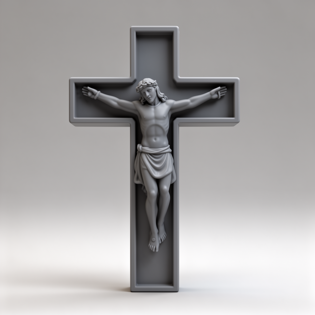 Stylized Crucifix Sculpture free 3D printable STL