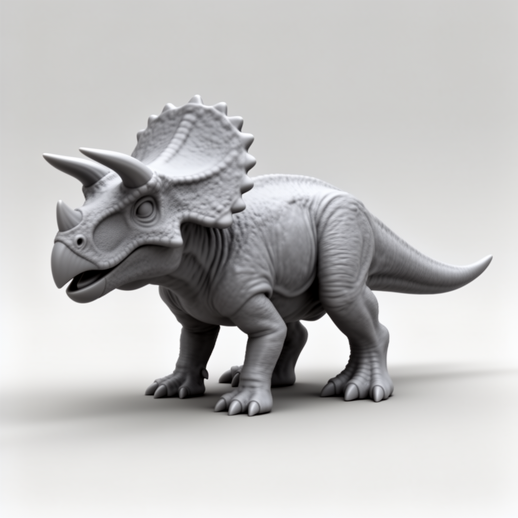 Triceratops Dinosaur Figurine free 3D printable STL