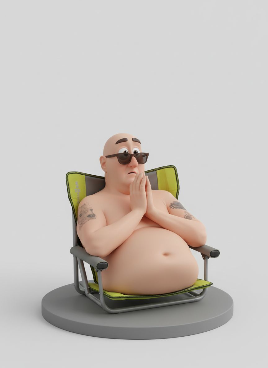 Chubby Man Relaxing free 3D printable STL