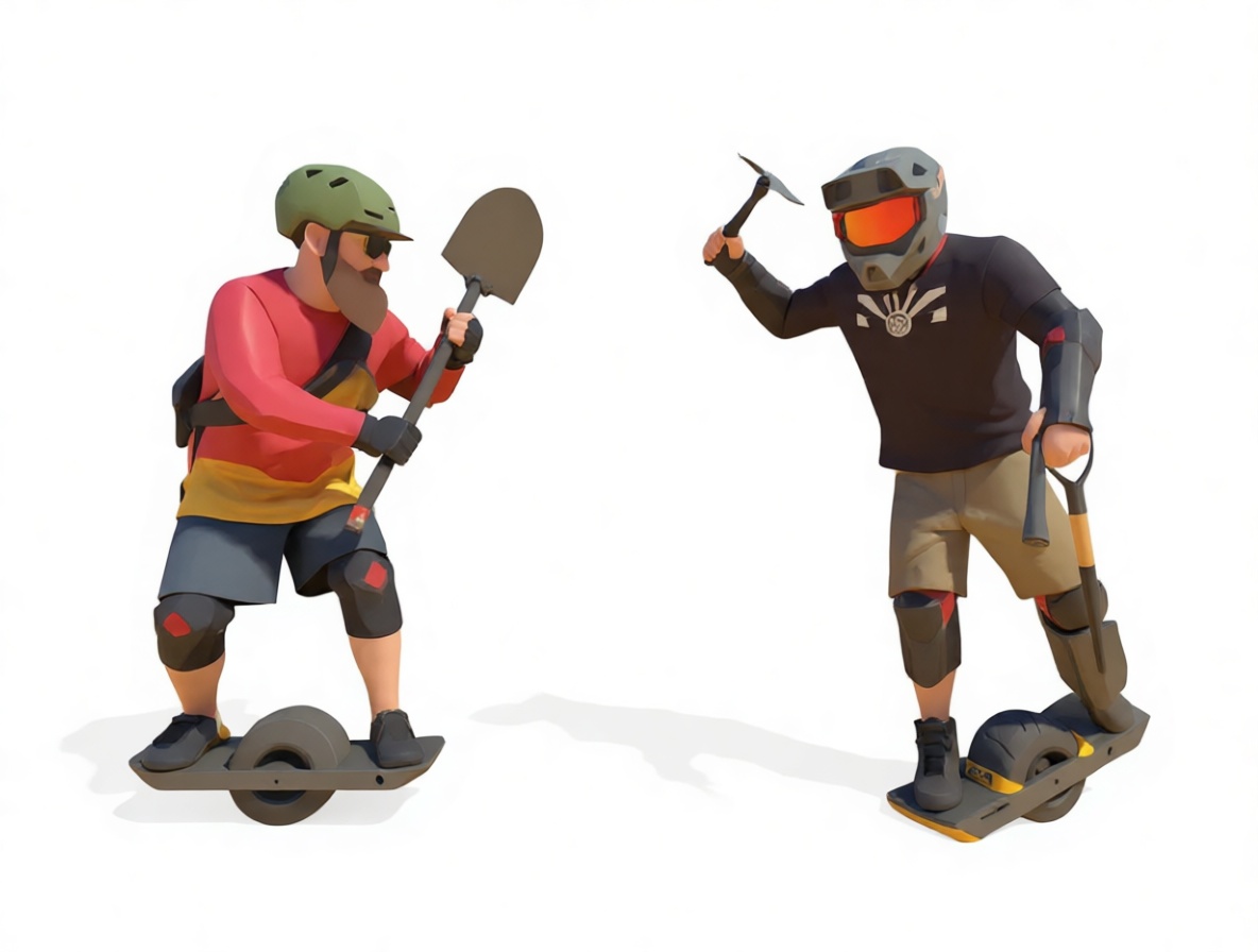 Electric Unicycle Riders Figurines free 3D printable STL