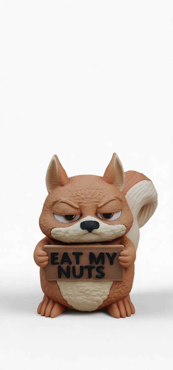 Grumpy Squirrel Figurine free 3D printable STL