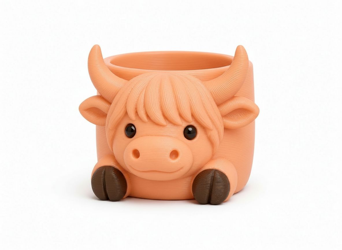 Highland Cow Planter free 3D printable STL