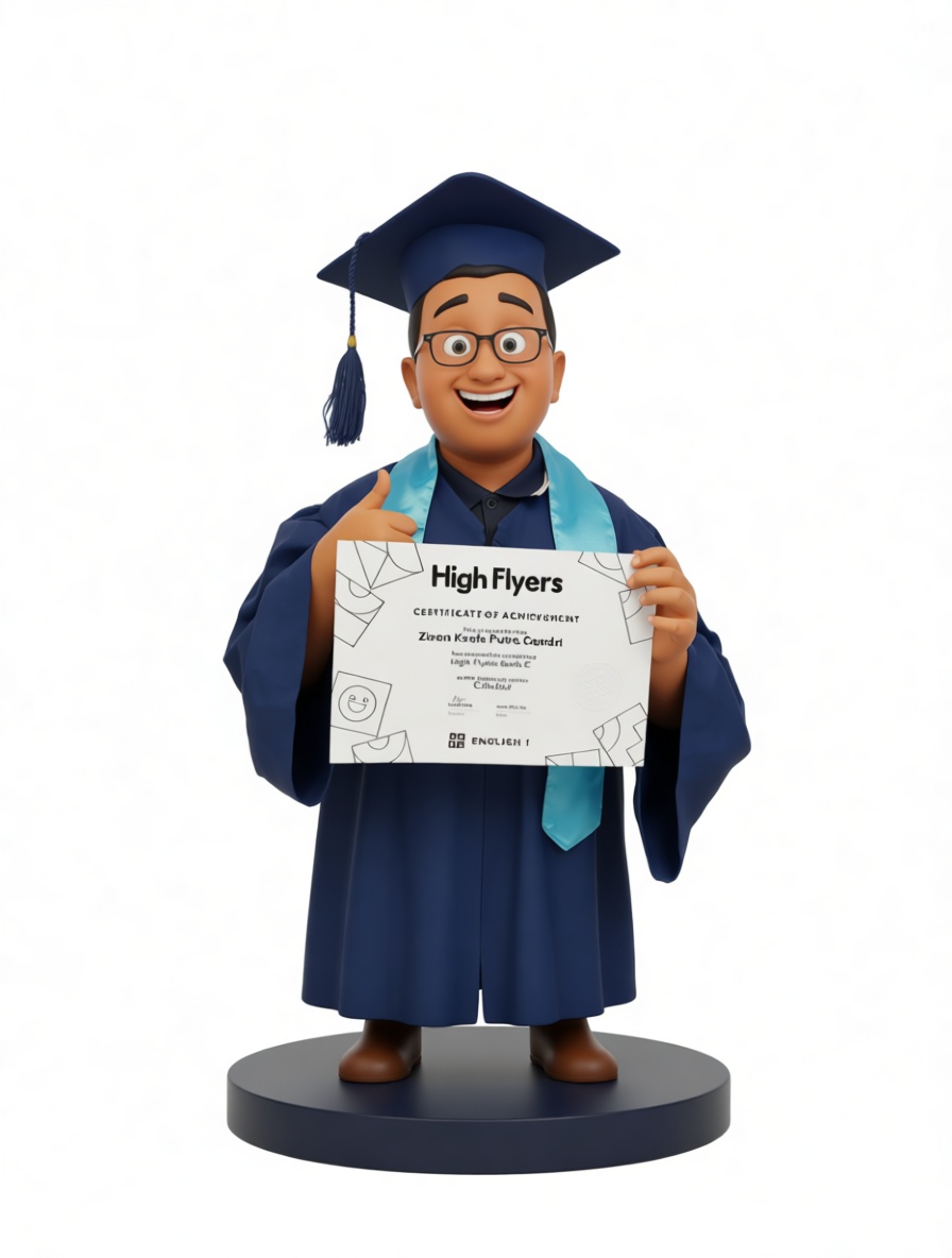Graduate Figurine Holding Diploma free 3D printable STL