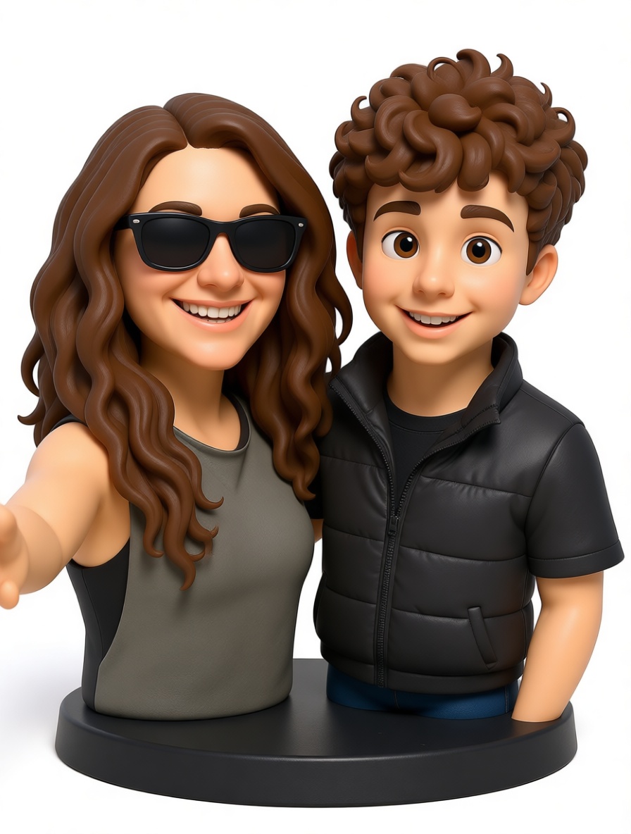 Smiling Siblings Bust free 3D printable STL