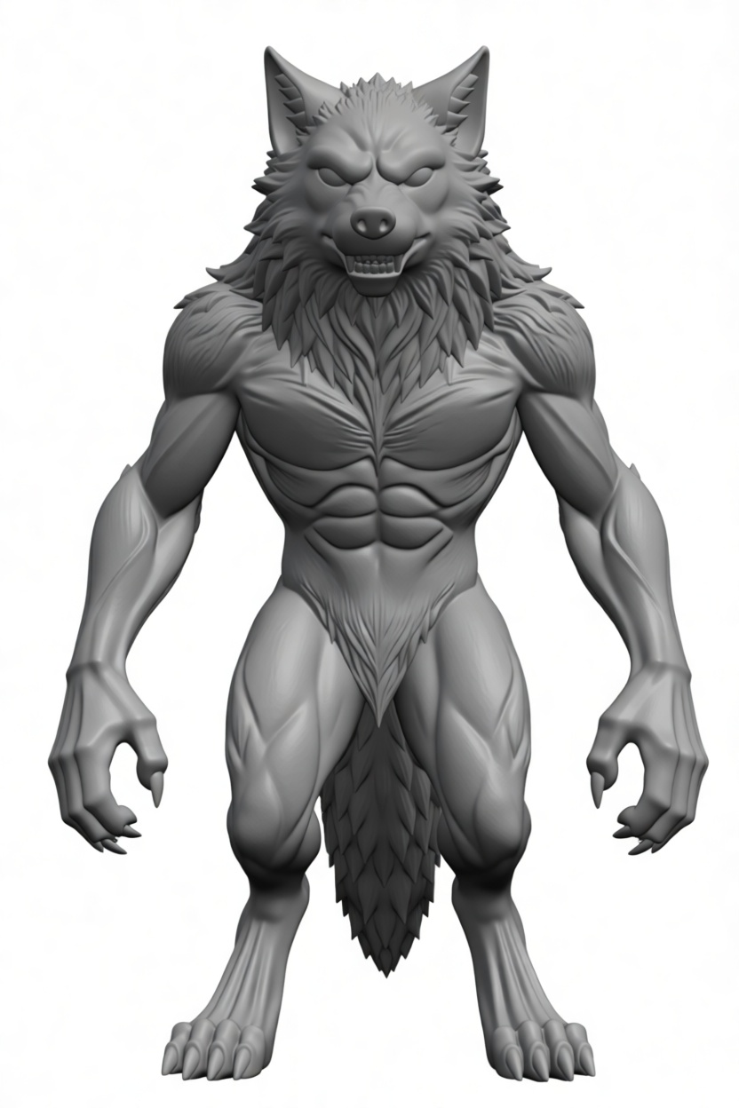 Werewolf Figurine free 3D printable STL