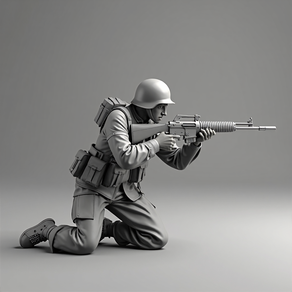 German Soldier Prone Figurine free 3D printable STL