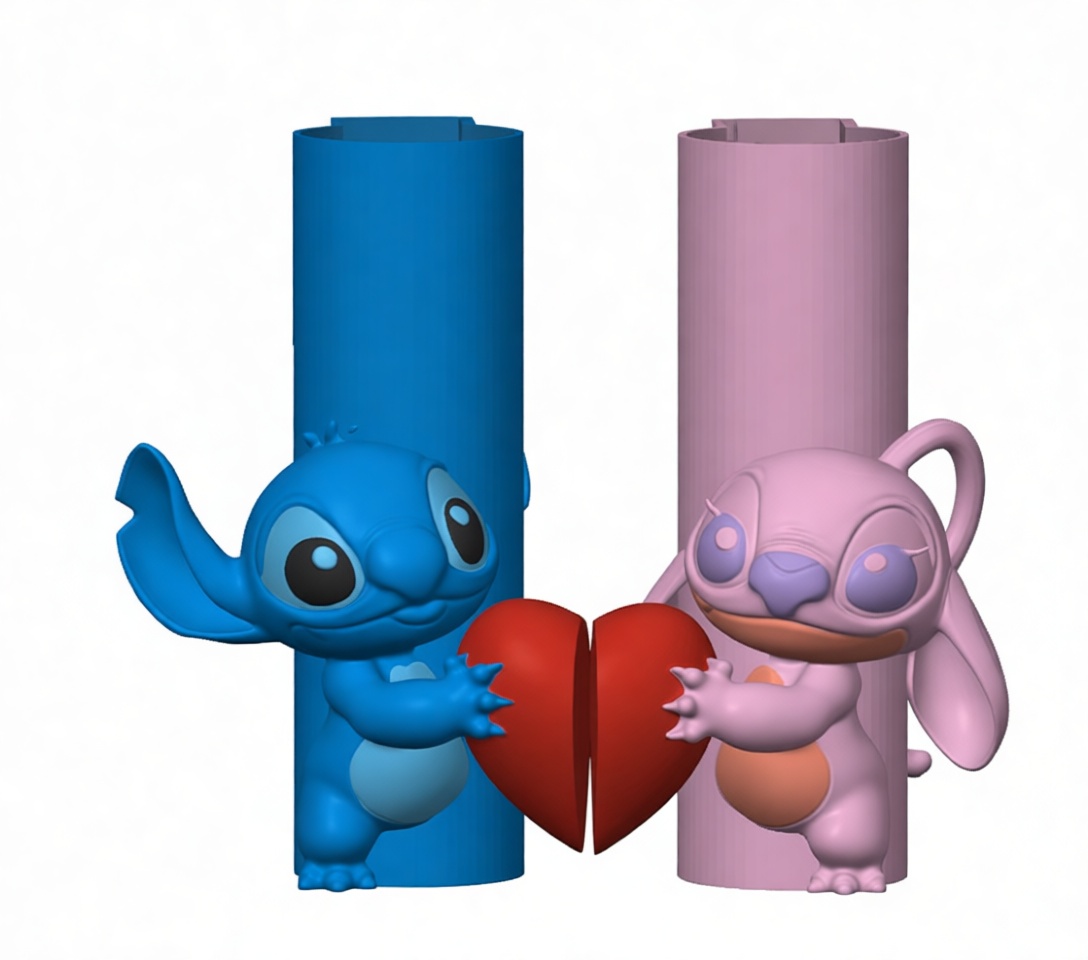 Stitch and Angel Figurines free 3D printable STL