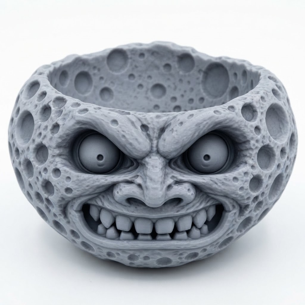 Moon Figurine Bowl free 3D printable STL