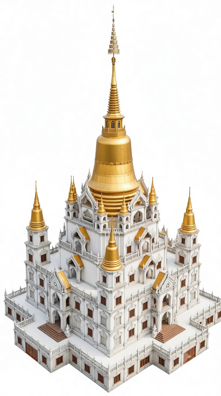 Wat Phra Kaew Temple Model free 3D printable STL