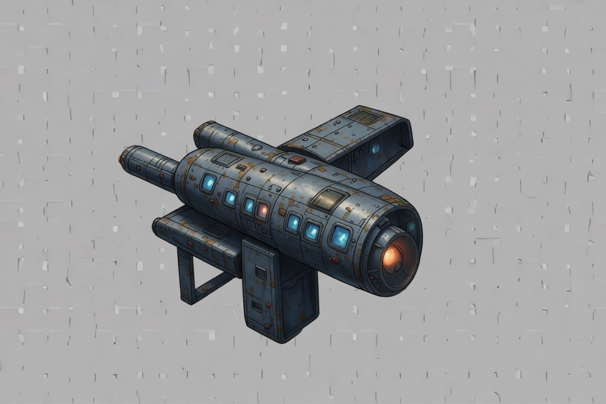 Rusty Sci-Fi Spaceship Model free 3D printable STL