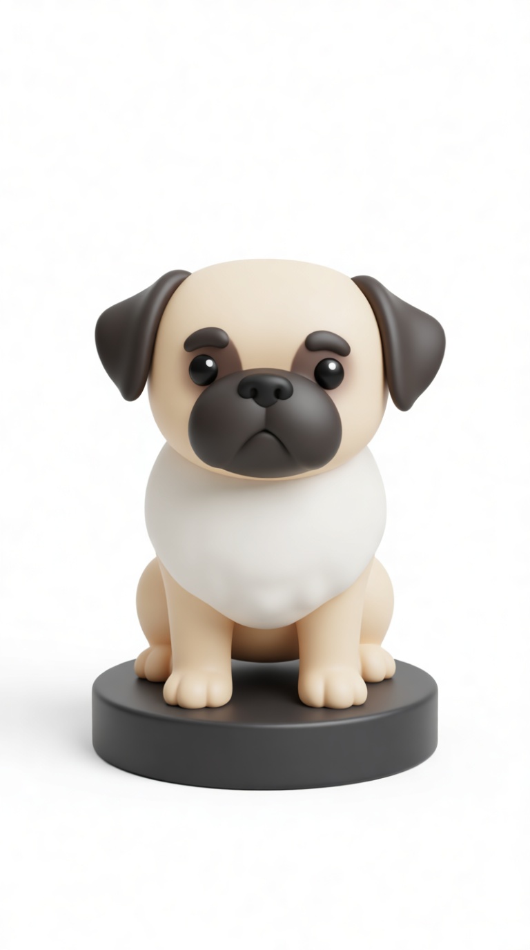 Pug Dog Figurine free 3D printable STL